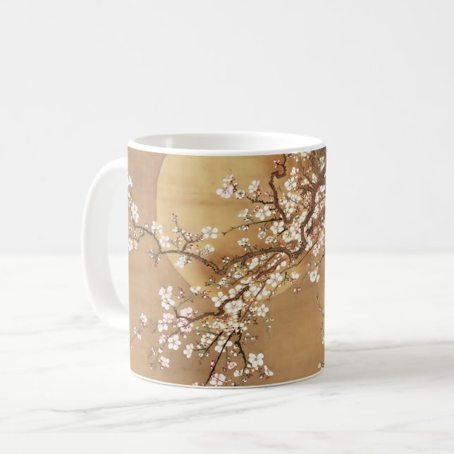 Caneca De Café A ameixa japonesa floresce à lua (Frente Esquerda)