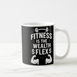 Caneca De Café A Aptidão É a Riqueza Flex, Dito Motivacional _1