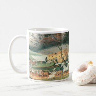 Caneca De Café A Arca de Noé por Edward Hicks, Arte Popular Antig