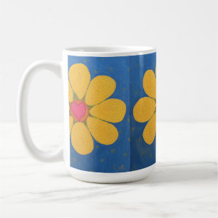 Caneca De Café A arte original ama-me ama-me não margarida