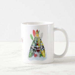 Caneca De Café A Árvore de Natal de Caiaque personalizada