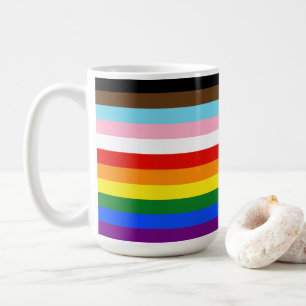 Caneca De Café A bandeira do orgulho de onze listras da SlipperyJ