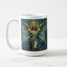 Caneca De Café A Beautiful Gold and Turquoise Angel Personalized