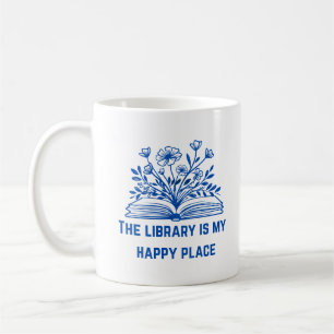 Caneca De Café A biblioteca é o meu lugar feliz - inspirador