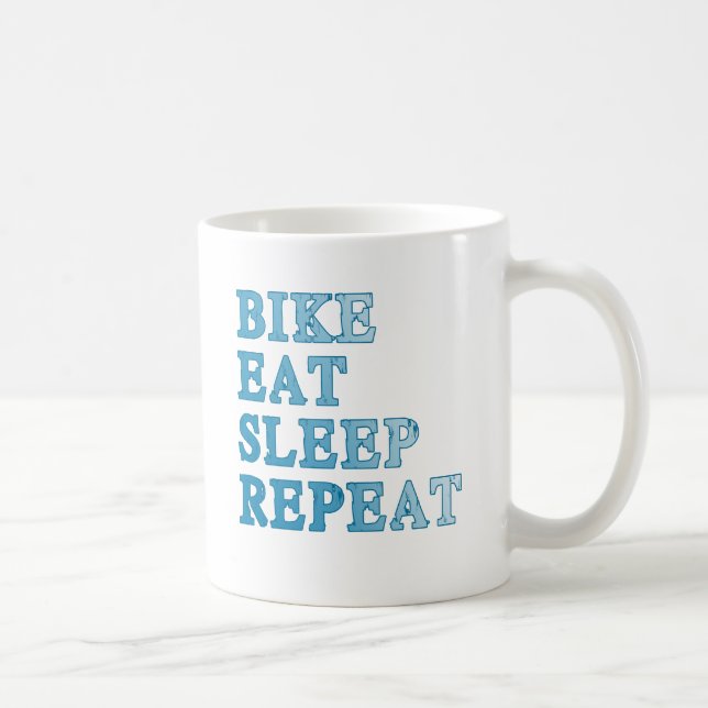 Caneca De Café A bicicleta, come, dorme, repete produtos (Direita)