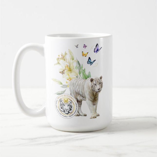 Caneca De Café A borboleta brava seja a personalização da mudança (Esquerda)