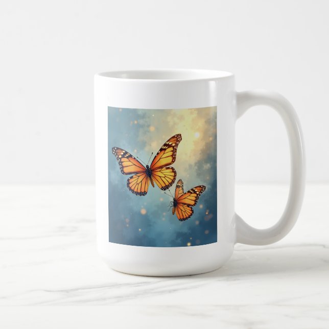 Caneca De Café A borboleta brilhante Mugs (Direita)