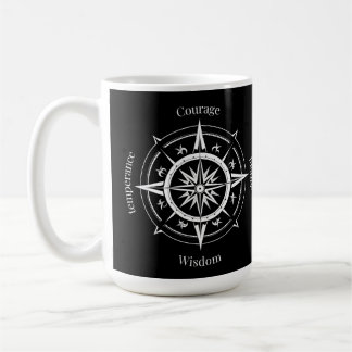 Caneca De Café A Bússola das 4 Virtudes Estóicas