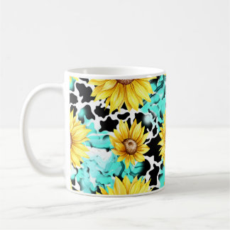 Caneca De Café A Cama de Café TEAL SUNFLOWER