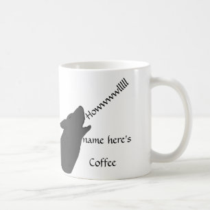 Caneca De Café A cara do lobo do urro adiciona o nome