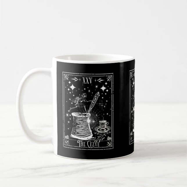 Caneca De Café A Carta de Tarot de Café Turco Cezve (Esquerda)