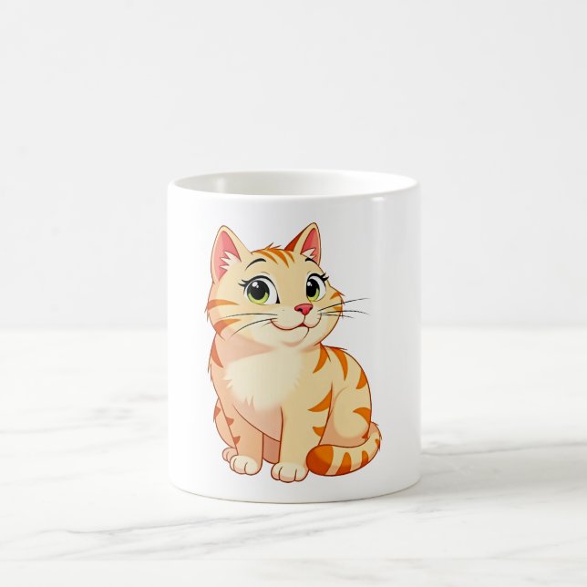 Caneca De Café a cartoon orange tabby cat (Centro)