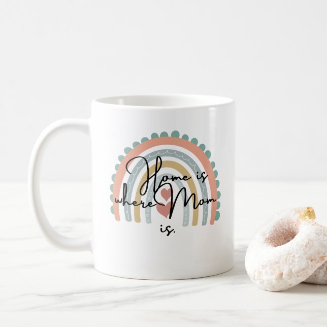 Caneca De Café A casa é onde a mãe está (Com Donut)