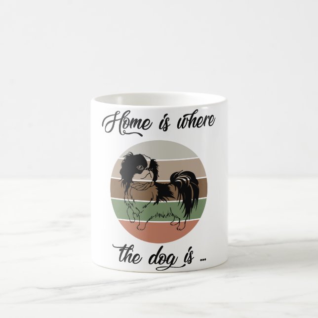 Caneca De Café A Casa É Onde O Cachorro Está, Cachorro Japonês (Centro)