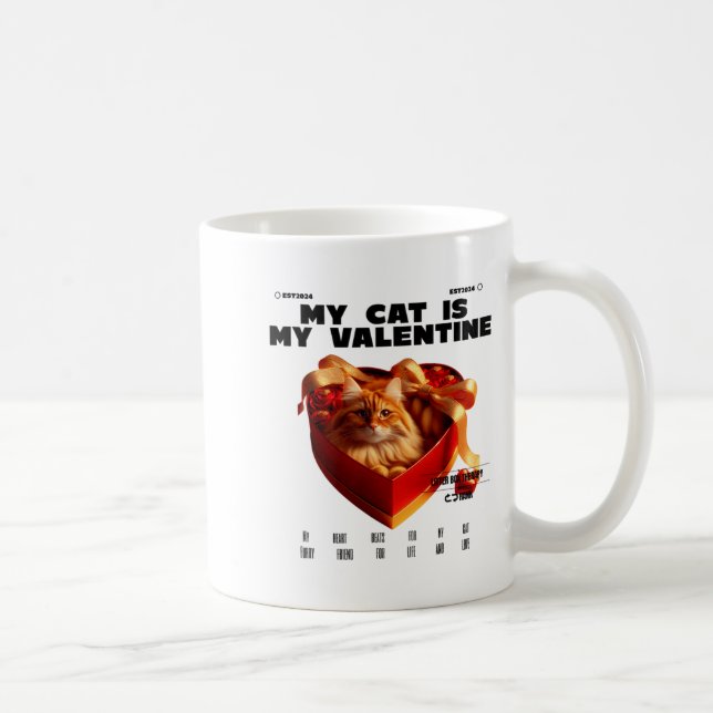 Caneca De Café A Cat In The Box Therapy Happy Valentine Day Funny (Direita)