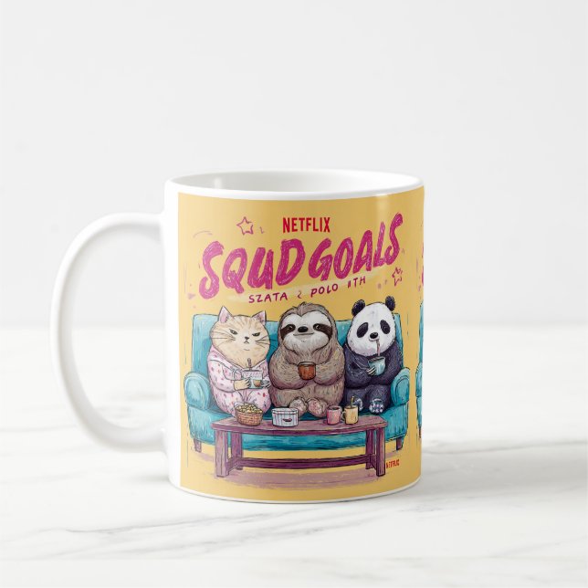 Caneca De Café  A Cat, Sloth, and Panda's Ultimate Netflix Night (Esquerda)