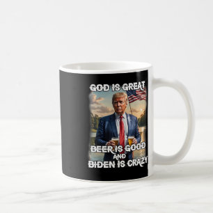 Caneca De Café A Cerveja Excelente É Boa E O Biden É Uma Tru Louc