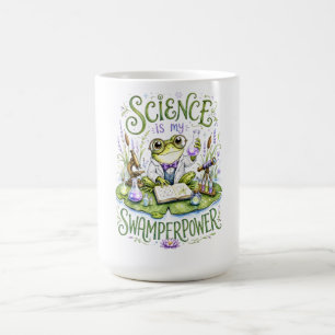 Caneca De Café A ciência é meu Sapo Poderoso Cientista