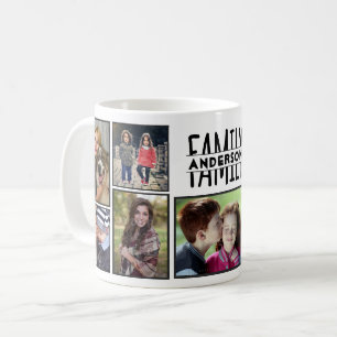 Caneca De Café A colagem da foto de família 9 imagens adiciona