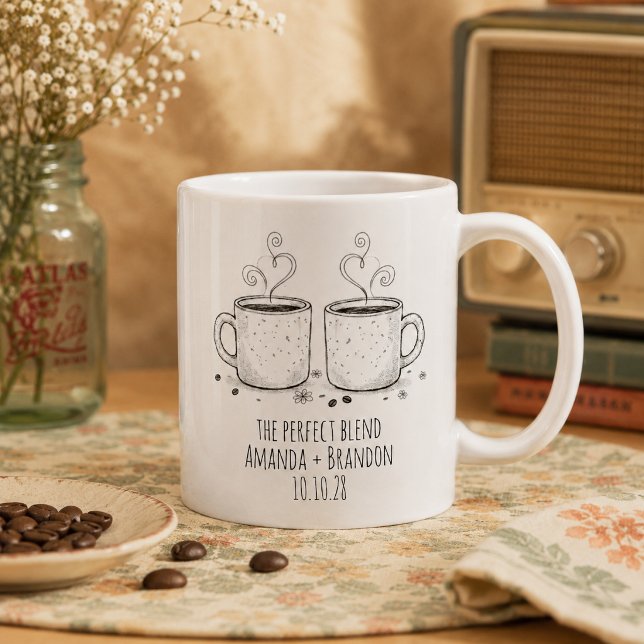 Caneca De Café A Combinação Perfeita 2Xícaras Casamento Aconchega (Criador carregado)
