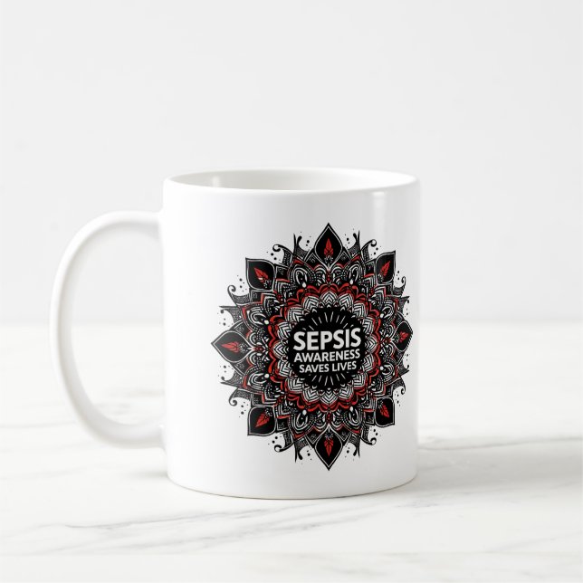 Caneca De Café A Consciência Sepsis Salva Crimes de Mugs Vidas (Esquerda)