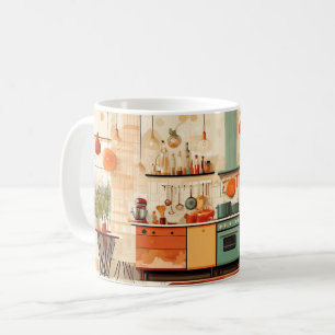 Caneca De Café A cozinha apresenta um estilo retrô ou vintage