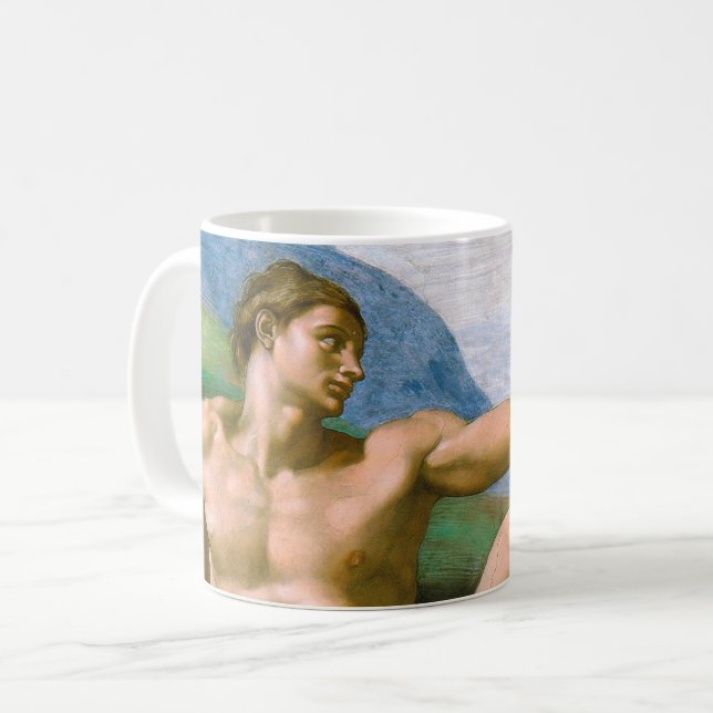 Caneca De Café A Criação de Adão (detalhe), Michelangelo (Frente Esquerda)