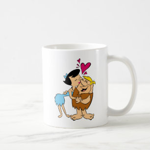 Caneca De Café A discussão de beijo dos Flintstones   Betty
