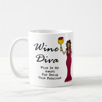 Caneca De Café A diva "vinho do vinho é meu prêmio para ser