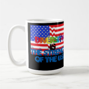 Caneca De Café A diversidade dos EUA dos grafites É força América