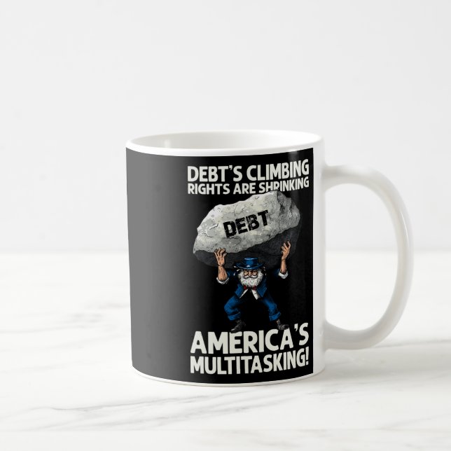 Caneca De Café A Dívida Está Subindo E O Discurso Multitarefa Da  (Direita)