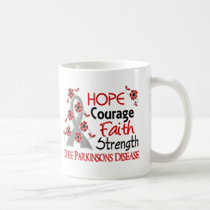 Caneca De Café A doença de Parkinson da força 3 da fé da corag