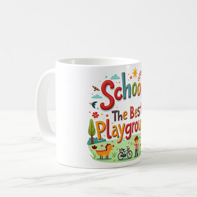 Caneca De Café A escola é divertida - não1 (Frente Esquerda)