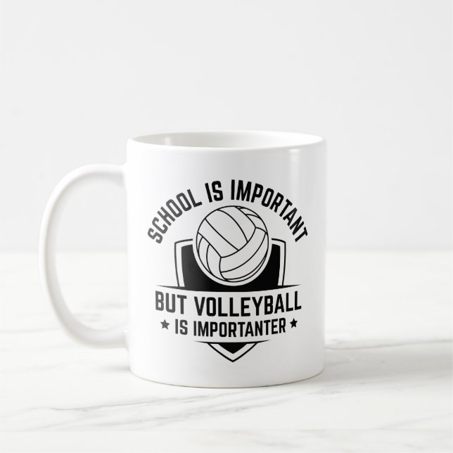 Caneca De Café A Escola É Importante Mas O Voleibol É Importante (Esquerda)