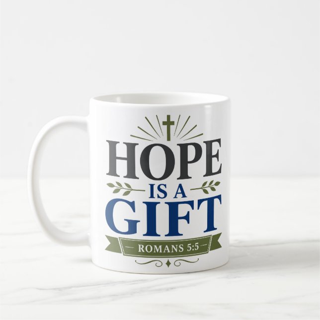 Caneca De Café A Esperança É Um Presente Devoção Diária De Fé (Esquerda)