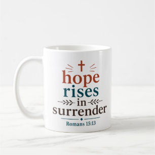 Caneca De Café A Esperança Surge na Rendição Escritura Cristã