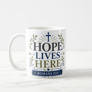 Caneca De Café A Esperança Vive Aqui Devocional Diário de Fé