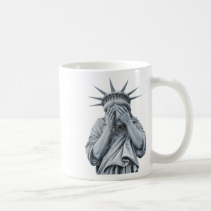 Caneca De Café A Estátua Americana Da Liberdade Chora Homens Engr
