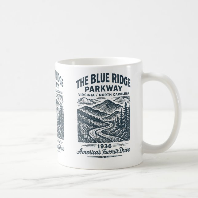 Caneca De Café A estrada panorâmica Blue ridge (Direita)
