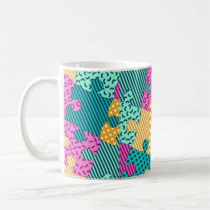 Caneca De Café A faixa com quebra-cabeça geométricos, Memphis b