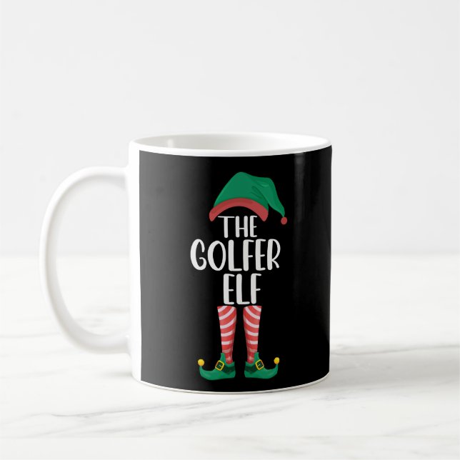 Caneca De Café A Família Golfer Elf Golf Correspondendo ao Natal (Esquerda)