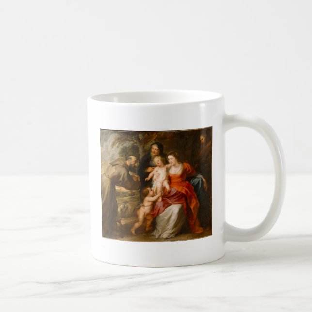 Caneca De Café A família santamente com santos (Direita)