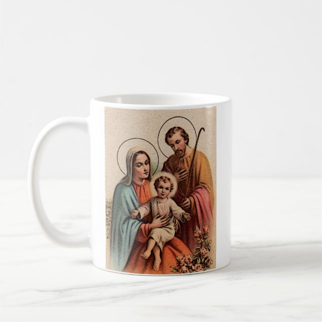 Caneca De Café A família santamente - Jesus, Mary, e Joseph (Esquerda)