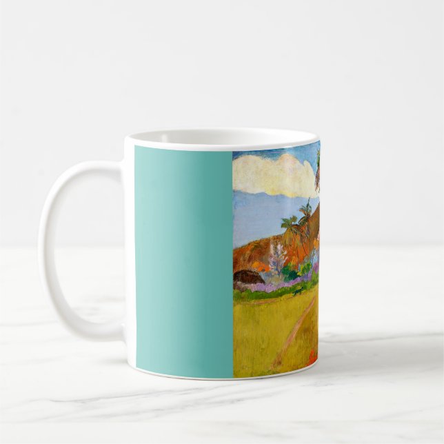 Caneca De Café A famosa pintura Tahitian Landscape de Paul Gaugui (Esquerda)