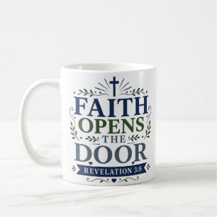 Caneca De Café A Fé Abre A Porta Citação Inspiradora Ousada