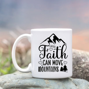 Caneca De Café A Fé Pode Mover Montanhas Escritura Personalizada