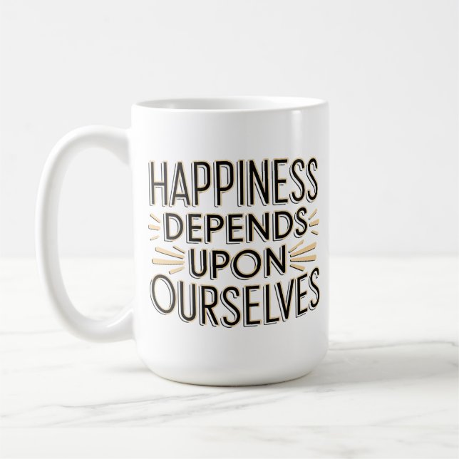 Caneca De Café A felicidade depende de nós mesmos (Esquerda)