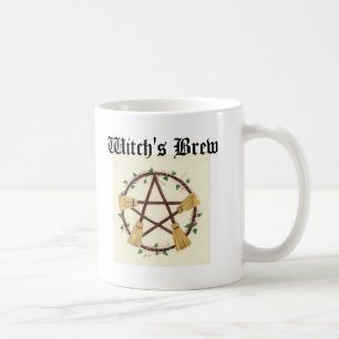 Caneca De Café A fermentação da bruxa do pentagram da vassoura