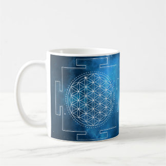 Caneca De Café A Flor da Vida Yantra Indigo Mug