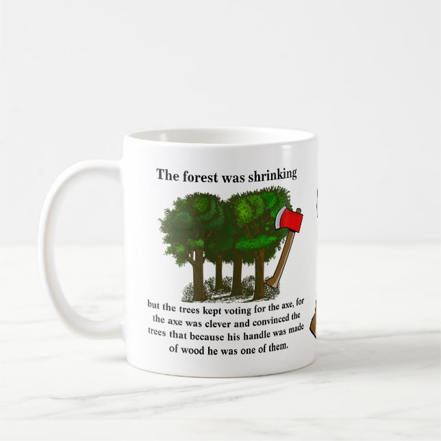 Caneca De Café A floresta estava encolhendo, mas as árvores conti (Esquerda)